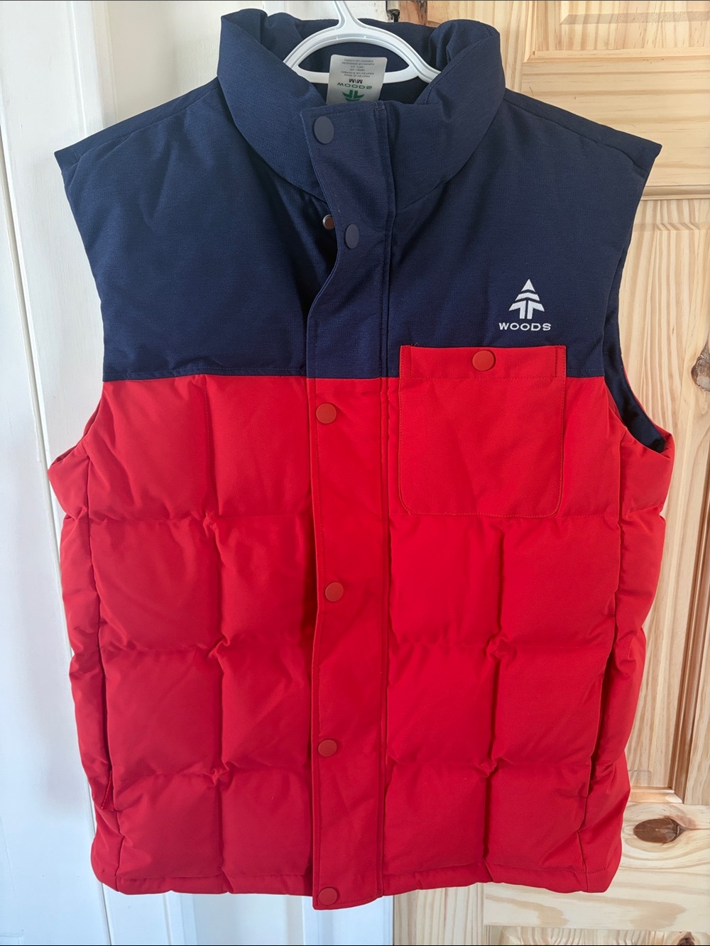 Woods Men’s Two‑Tone Puffer Vest – Size M – Like New Condition